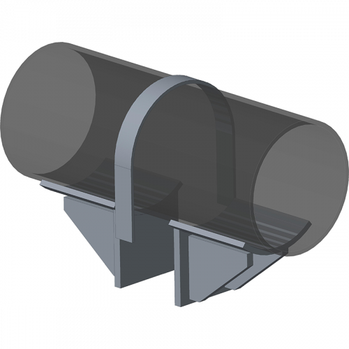 Опора неподвижная хомутовая с дополнительными упорами для тепловых сетей ТС-669.00.00 630х230х445 мм Серия 5.903-13 выпуск 7-95 38,1 кг