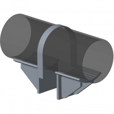 Опора неподвижная хомутовая с дополнительными упорами для тепловых сетей ТС-669.00.00 920х270х592 мм Серия 5.903-13 выпуск 7-95 53,5 кг